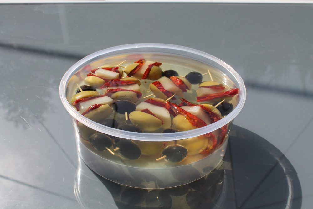 Envase pincho tomate y queso de Aceitunas de Campo Real